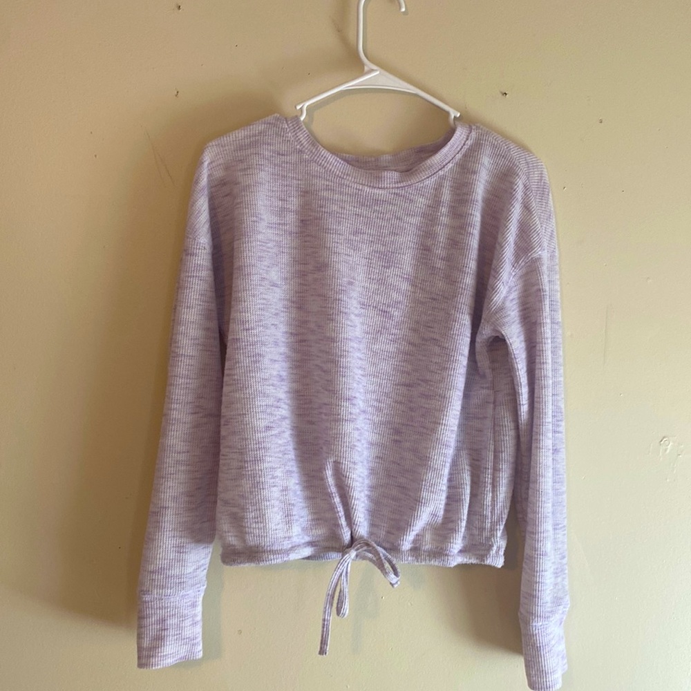 medium purple long sleeve shirt.